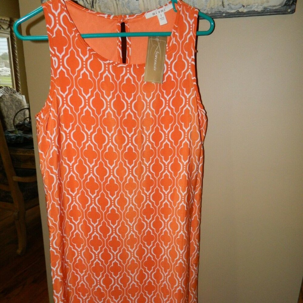 Francesca's Mi Ami Orange Sleeveless Dress Sz S (X-39)